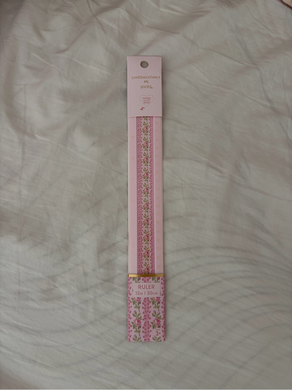 LoveShackFancy Pink Floral Stationery Ruler